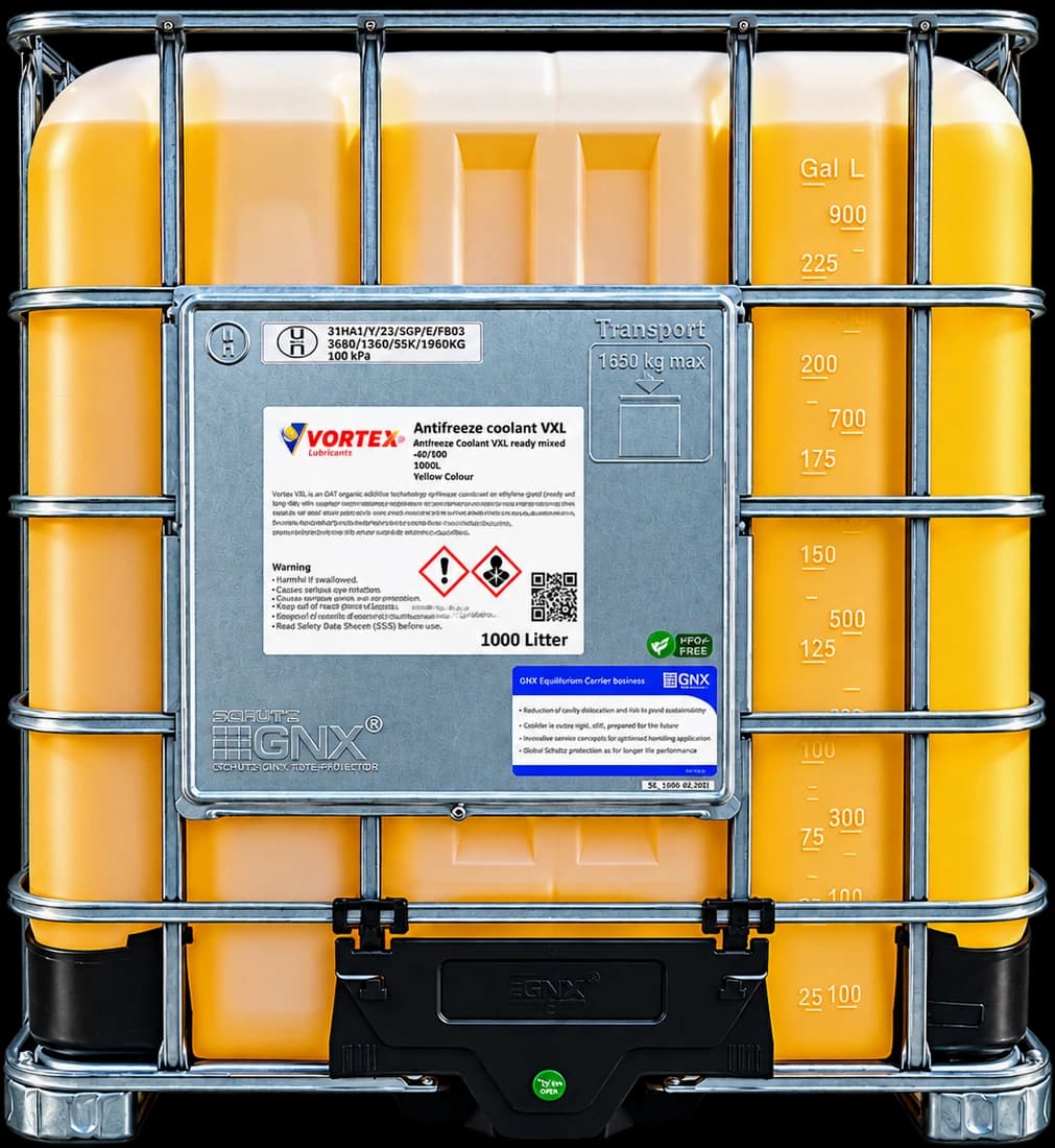 VORTEX Antifreeze Coolant VXL in a one thousand litre IBC tank