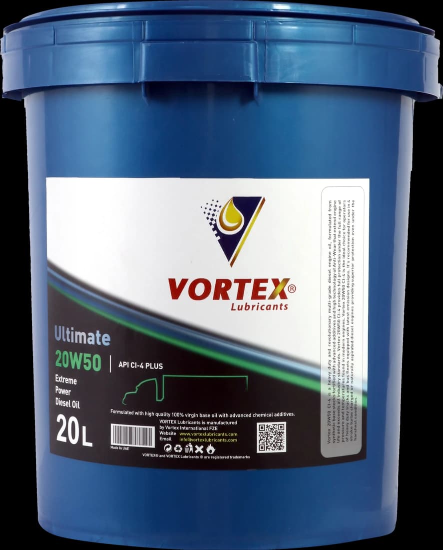 VORTEX Ultimate Extreme Power Diesel Oil in a blue twenty litre pail with a metal bail handle