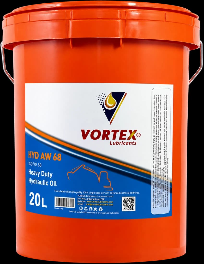 VORTEX HYD AW 68 ISO VG 68 heavy duty hydraulic oil in a twenty litre pail