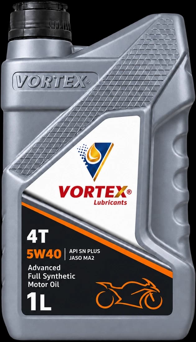 VORTEX 4T 5W40 Advanced Full Synthetic Motor Oil in a one litre motorcycle pack