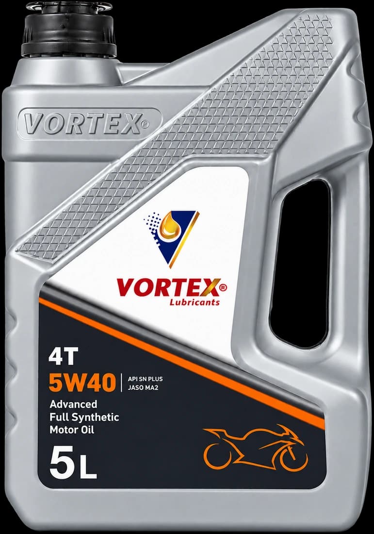 VORTEX 4T 5W40 Advanced Full Synthetic Motor Oil in a five litre motorcycle pack